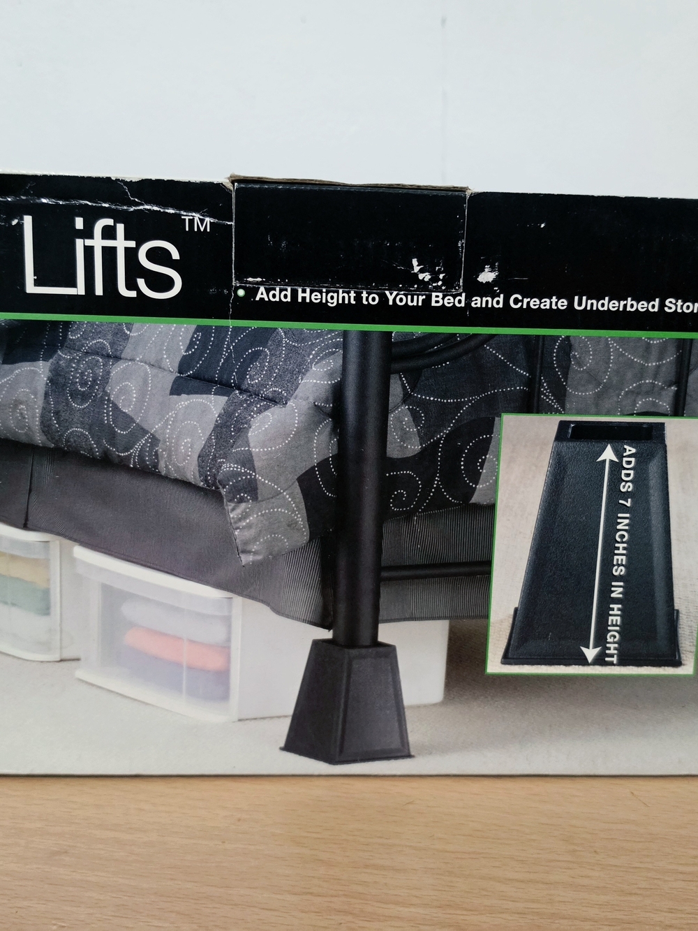 Bed Lifts Furniture Riser, Bed Lifts in Height of 7" Heavy Duty Set Of 4